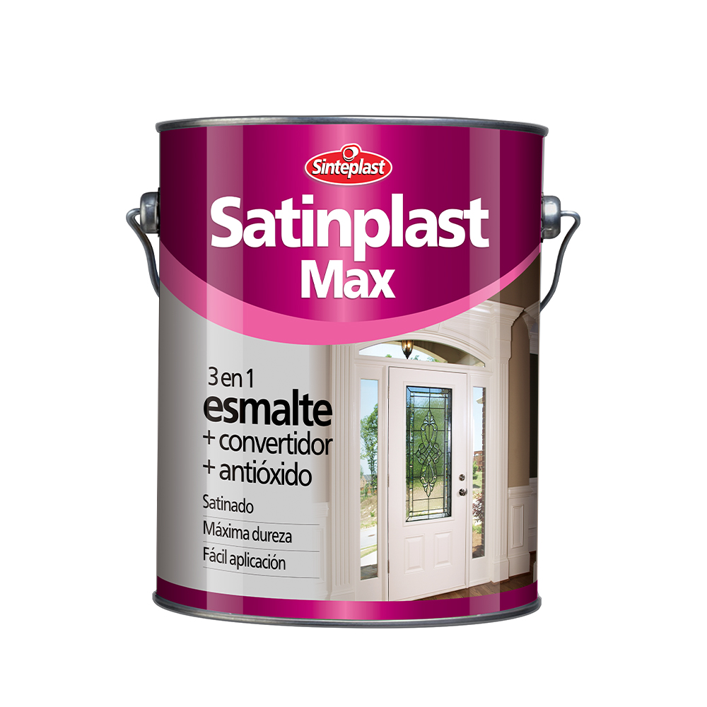 Satinplast max esmalte sintetico 3 en 1 blanco mate 1 l (10033)