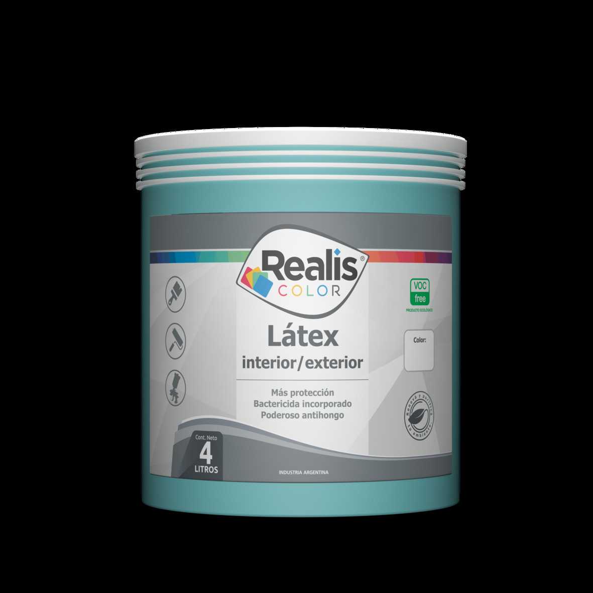 REALIS LATEX COLOR INT/EXT TURQUESA MED.  4 L (153929)