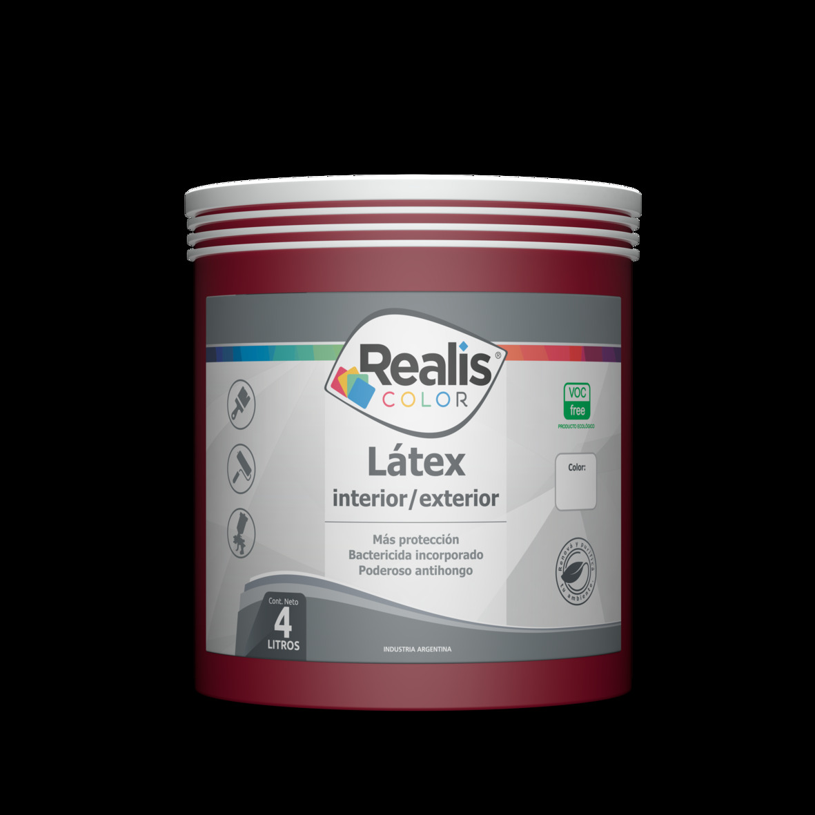 REALIS LATEX COLOR INT/EXT ROJO CARIBE 1/2L (153992)